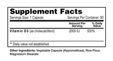 Load image into Gallery viewer, VITAMIN D-3 5000IU